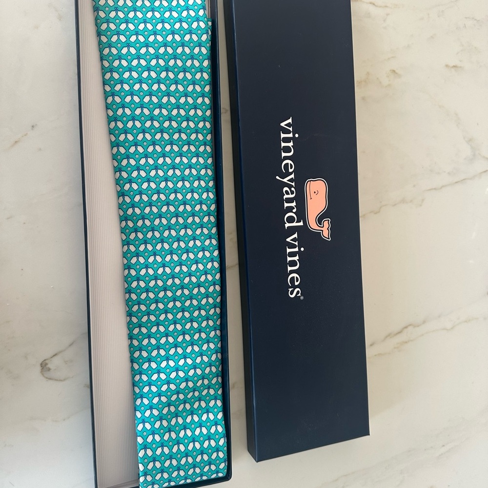 Vineyard Vines Aqua Ocean Pickleball Tie
